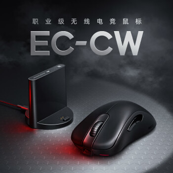 ZOWIE卓威EC2-CW无线鼠标游戏鼠标CSGO吃鸡lol电竞鼠标人体工学设计黑色即插即用	
